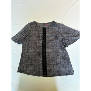 vince camuto Blouse medium Work Travel Dining Classic Black Lace M